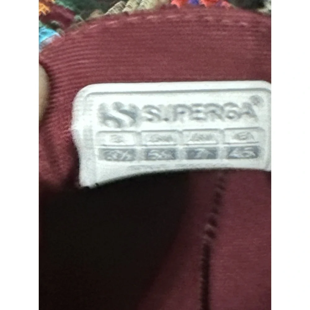 Superga Korelaw 2750 Embroidered Satin Sneakers Burgundy Floral Womens Size 7